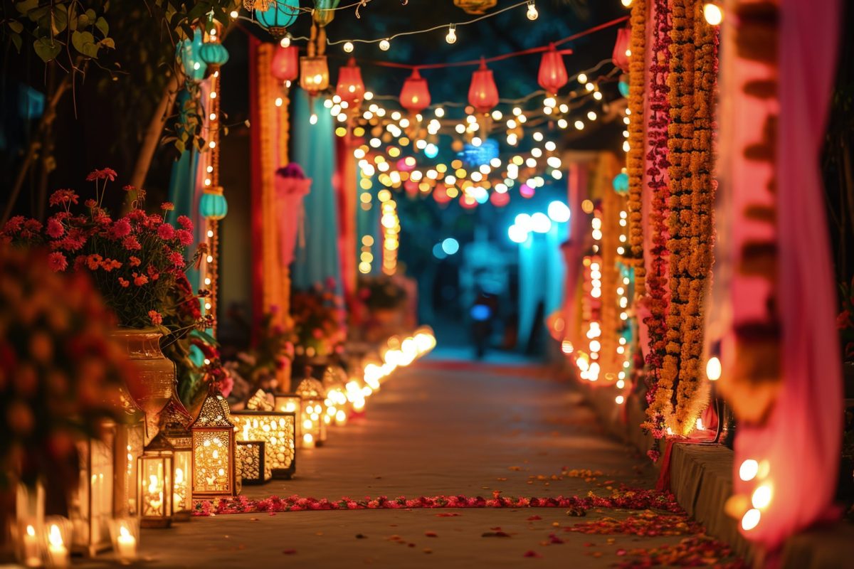 navratri-decoration-with-candles